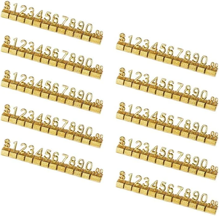 Adjustable Price Tag Cube Display Stand Label Letter Number Pricing Label Stand Block for Retail Shop Jewelry Price Display