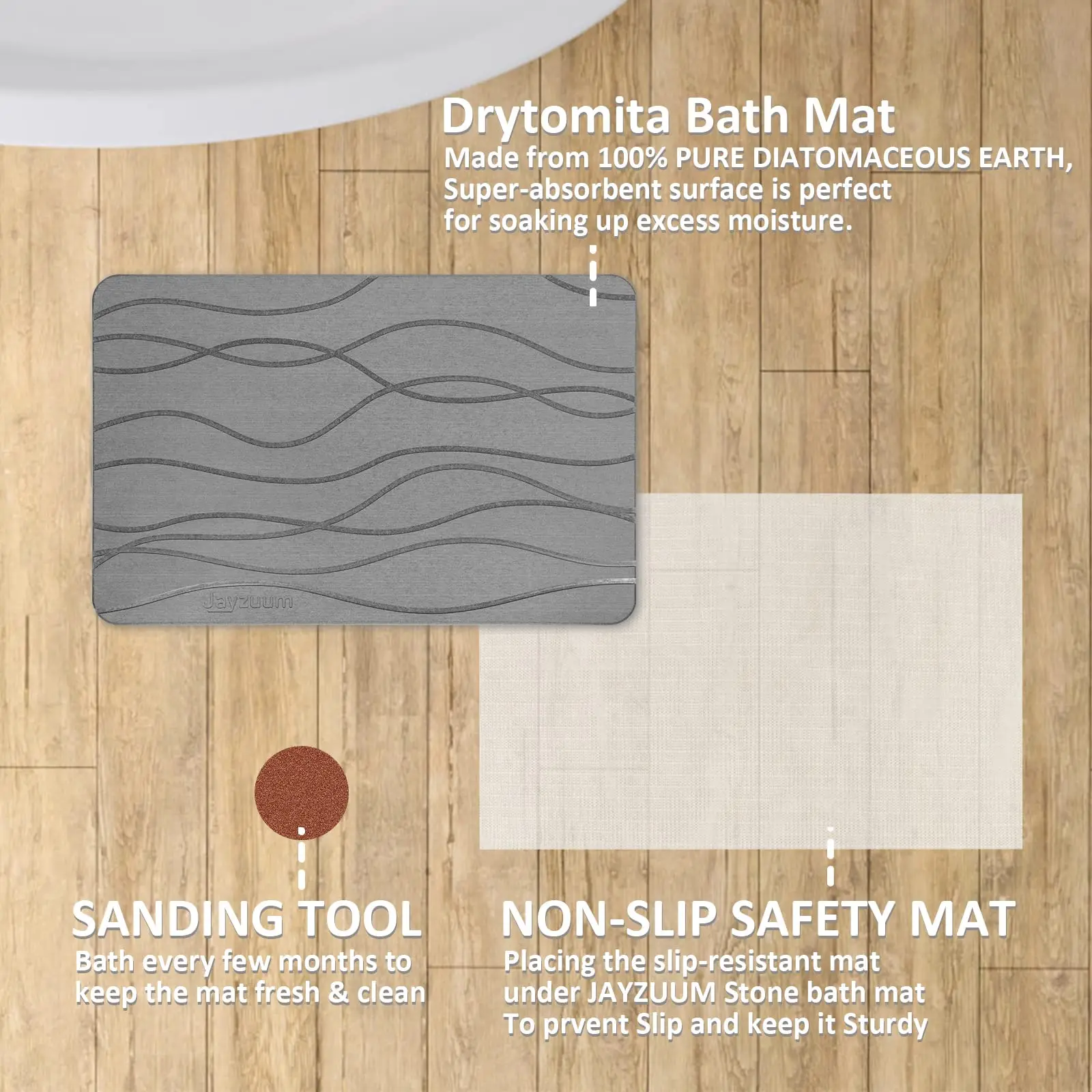 Customize Fast Water Drying Super Absorbent Nonslip Diatomite Earth