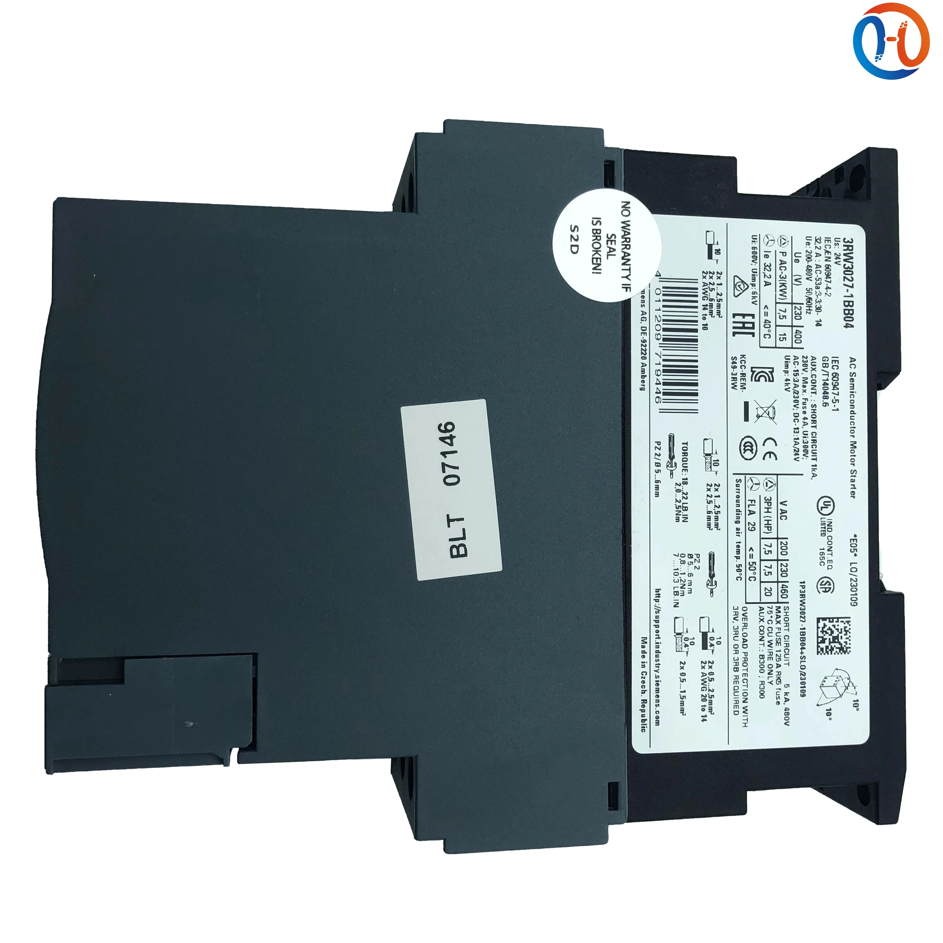new original 3rw3027 1bb04 solid state motor soft starter achieves gentle start and stop for three phase asynchronous motors suppresses impact current built in multiple protections suitable for fans water pumps-3