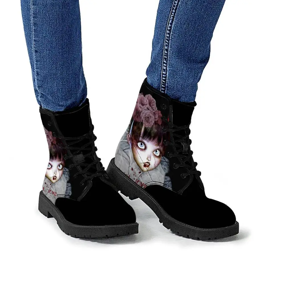 Botas Negras Con Estampado De Bonitos Diseños Para Mujer,Botas Largas Con  Cordones,Zapatos De Cuero,2021 - Buy Botas De Mujer,Botas Para Mujeres,Botas  De Moda Product on Alibaba.com