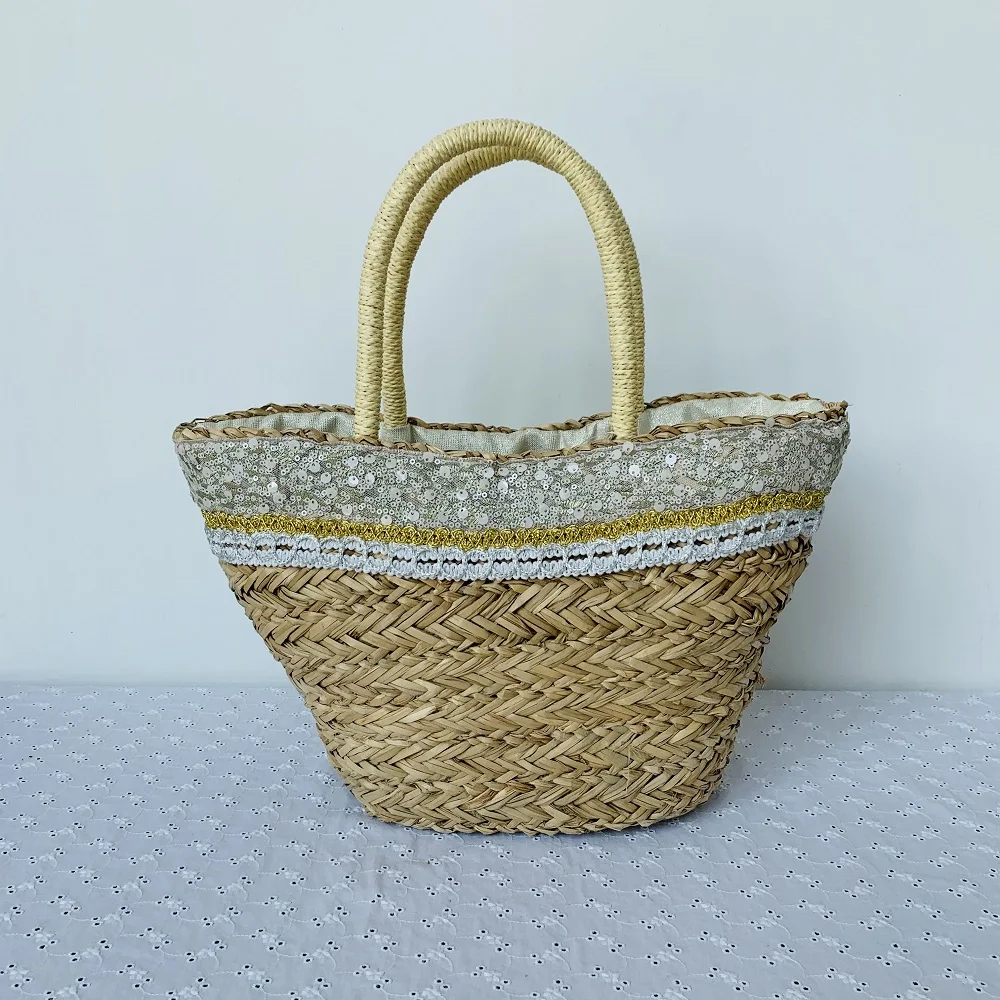 Производители, женская модная летняя пляжная Женская сумочка на заказ, соломенная сумка