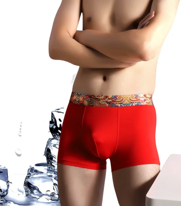 Chinese New Year Men's Red Underwear Lucky Boxer Briefs Panties Rich FA CAI  Spring Festival Trunks Shorts Birth Animal Year Zodiac Chunjie (FA,M) at   Men's Clothing store