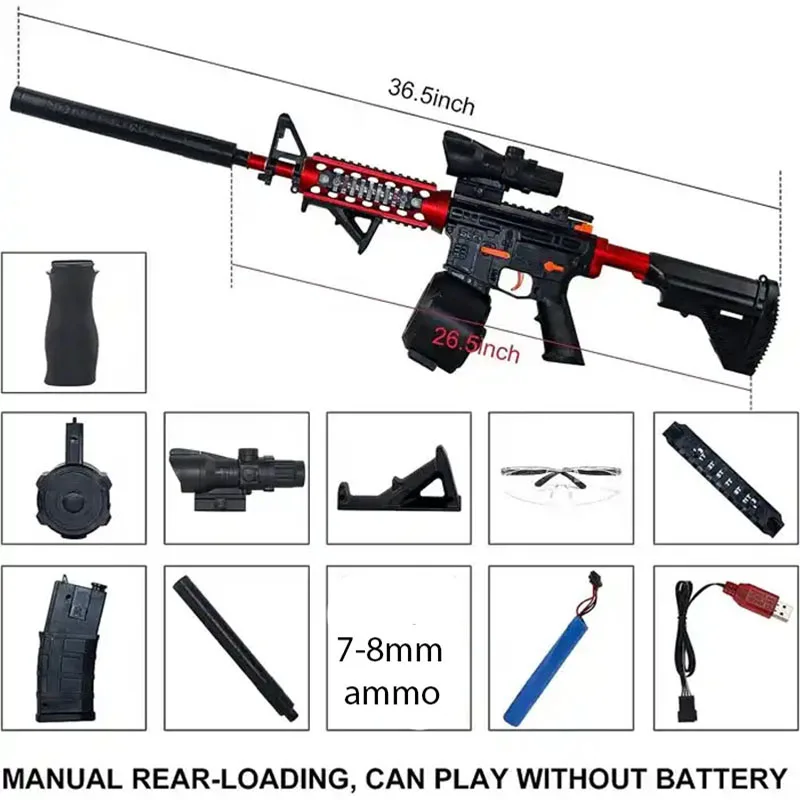M4a1 Electric Toy Gun Splatter Blaster Gun M416 Education Shooting Game