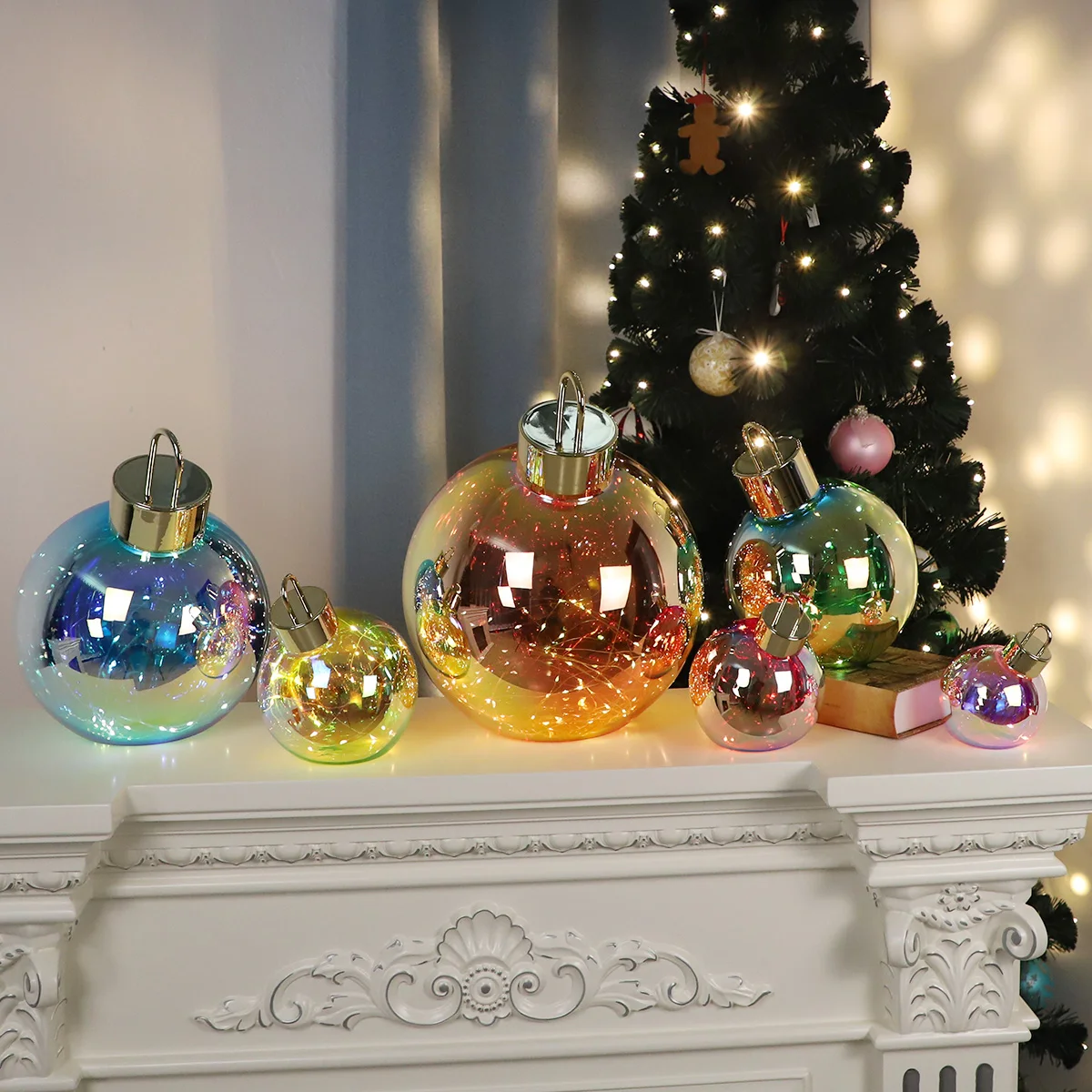 Oversized ornament lights wholesale battery operated Large Christmas Ball Ornament outdoor indoor decoration for sale