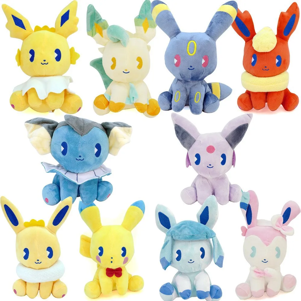 20cm New Eevee Evolution Pokemon Plush Toy Flareon Vaporeon Jolteon Espeon  Umbreon Glaceon Leafeon Sylveon Stuffed Doll Kid Gift