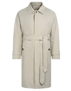 100%Polyester Warm Four Way Stretch Waterproof Fabric Lt Grey Trench Coat Jacket for Men Weft Lining for Waterproof Wind Coat