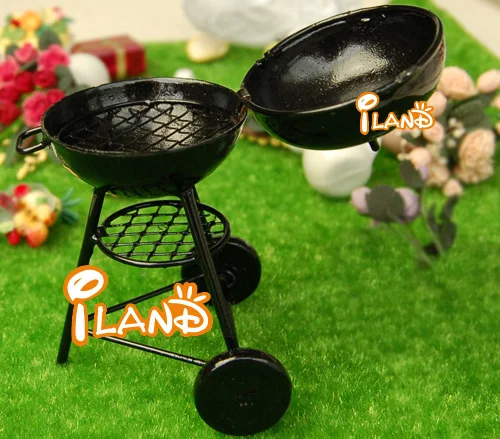 Миниатюрные миниатюрные кухонные принадлежности iland DK030B для кукольного домика, гриля для барбекю и пикника, круглая кухня