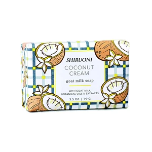 OEM Coconut Cream Goat Milk Soap Cleansing Moisturizes Nourishes Body Face Coconut Oil Shea Butter Goat Milk Body Soap