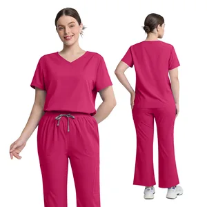 Oem Dental Clinic Jackets Nursing Custom Logo Pet Hospital Breathable Medical Women Nurse Scrub Flare Trousers Uniform