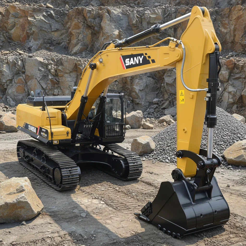 Alibaba.com: SANY SY485H Excavator, 2.2-3.1m³ bucket capacity, 1