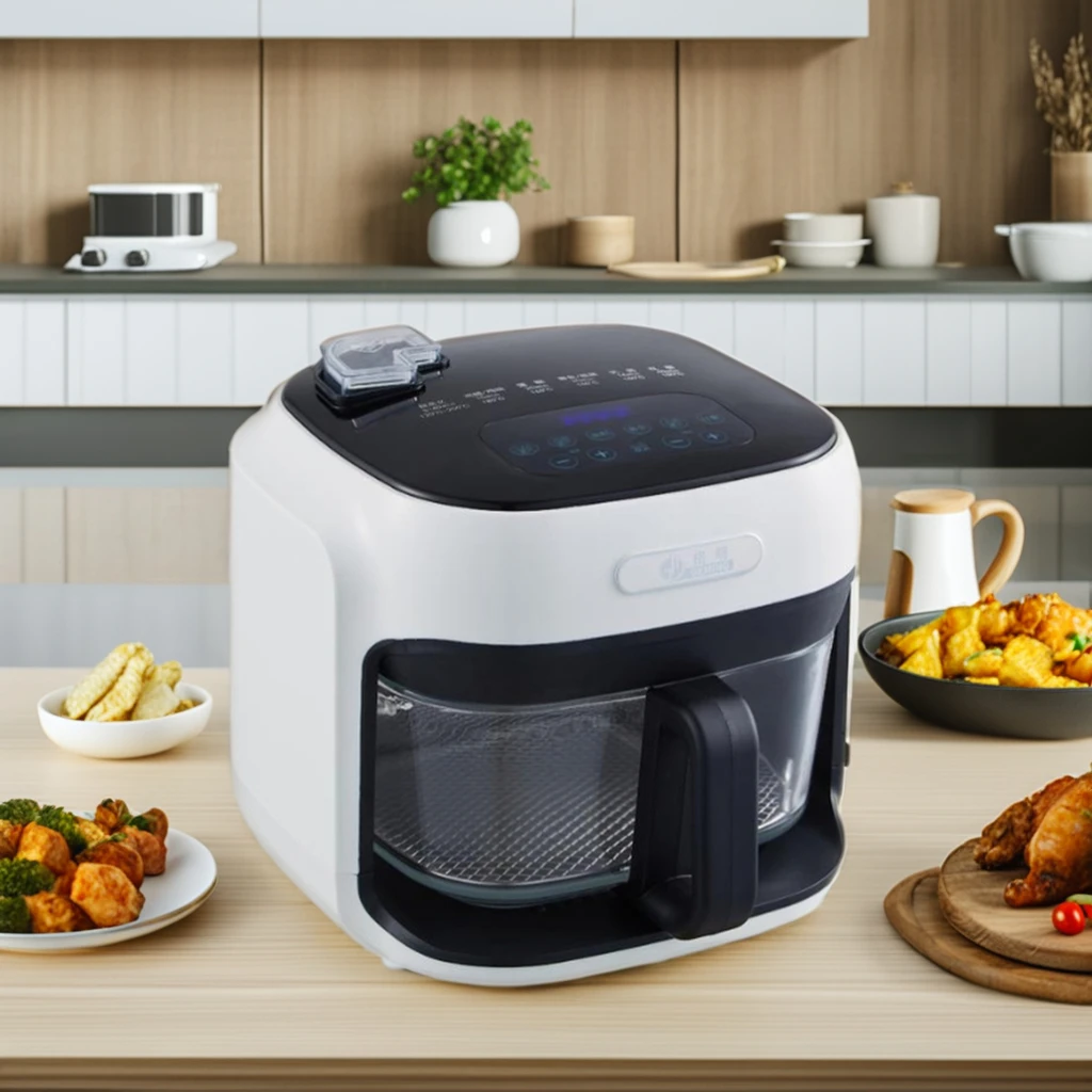 Geming 2025 Modern Digital Control Oil Free Air Fryer 7L Touch Screen Home Appliance with Glass Bowl