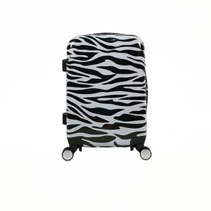 Wholesale Luxury Fashion Hard Case Suitcase Black White Zebra Pattern Carry on Pc Luggage Set Travel Suitcase