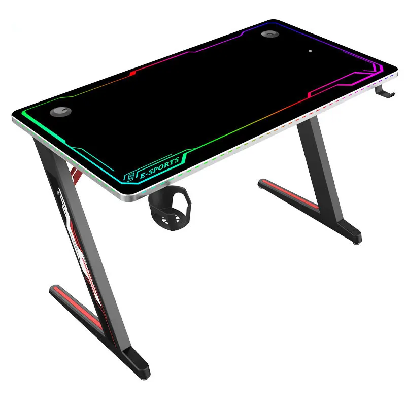 Easy Assemble Cheap Multifunctional Computer Desk Pc Gaming Table With Led