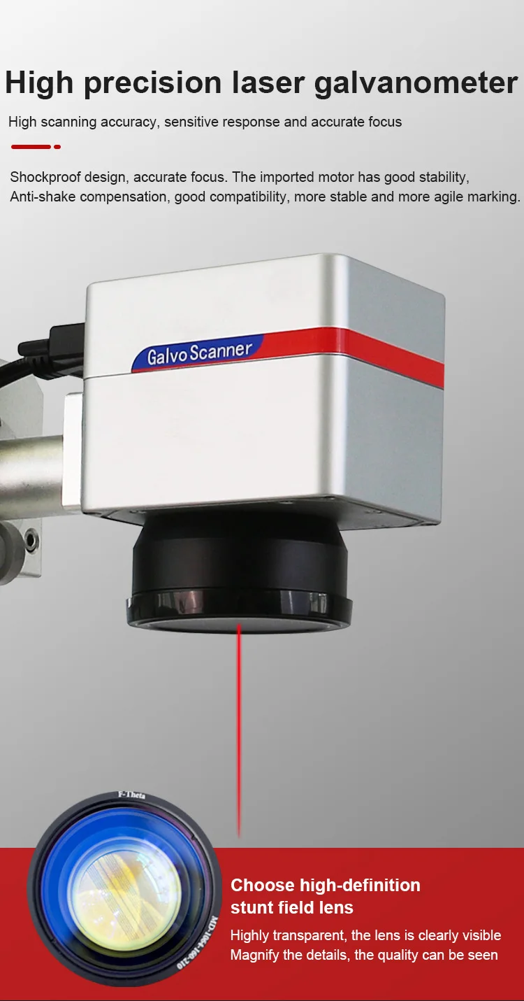 High Quality Laser of 20W 30W 50W the Portable Fiber Laser Marking Machine for Metal details