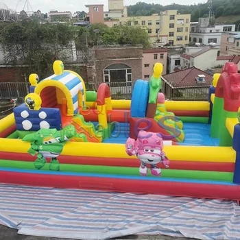 Factory Direct Price Super Wings Trampoline Castle With Slide  Family Bouncing Bed for Kids Advertising Outdoor Party