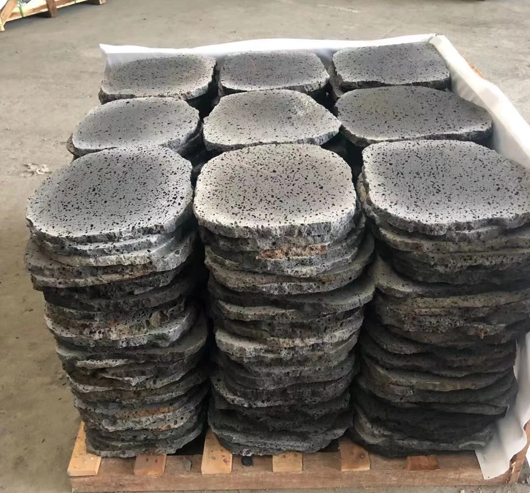 Natural Black Basalt Lava Stone Stepping Flagstone Pavers For Outdoor ...