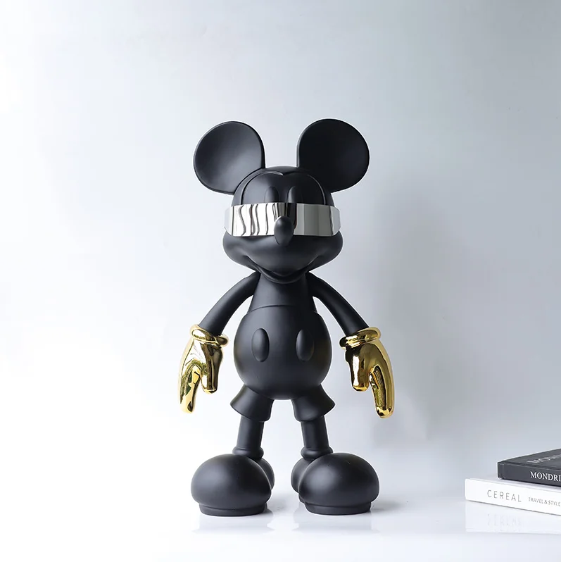 Mickey Mouseガラス製置物 Mickey Mouse Wearing Glasses - Electroplated Resin Craft