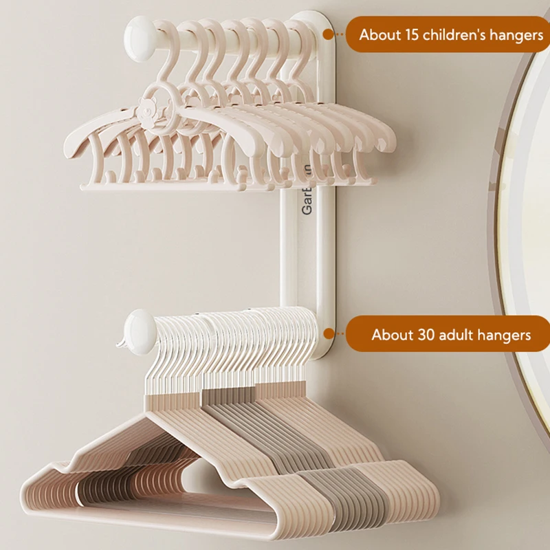 NEW Coat Hanger Storage Rocks Plastic Heavy Duty Hanger Storage Organizer Wall-Mounted Laundry Hanger Dry Rack Storage
