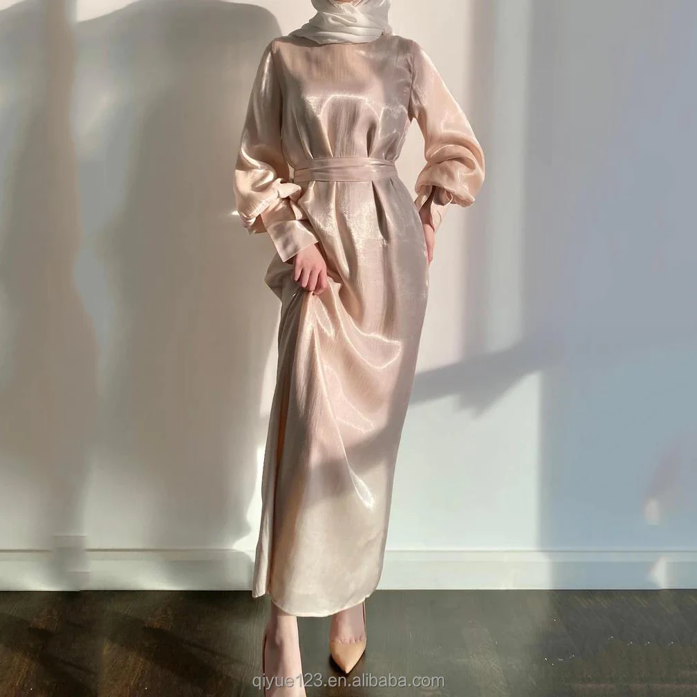 Robe Caftan Satin Robe De SoirÃ©e Turque Grande Taille Robe Abaya