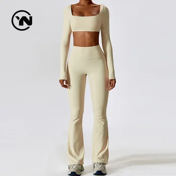 Shockproof Nude Yoga Suit Set Quick Drying Tight Fitness Suit Casual Sports Suit Women's Clothing