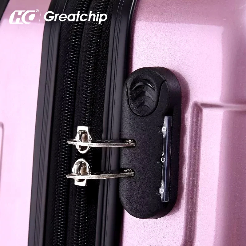 Lovely Pink Carry on Polycarbonate Suitcase Brand Name Design Travel  Luggage Bag Set