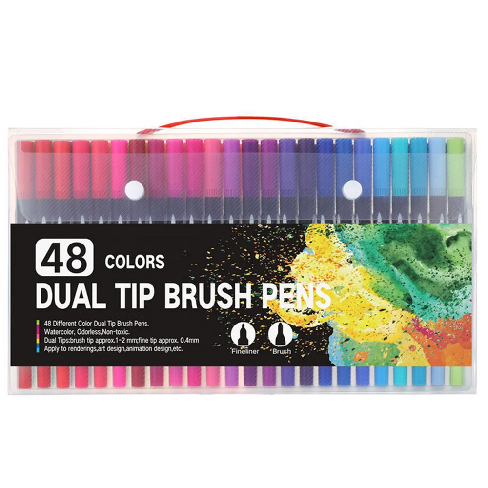 12-120 Color Art marker Watercolor Pen Brush Markers Dual Tip