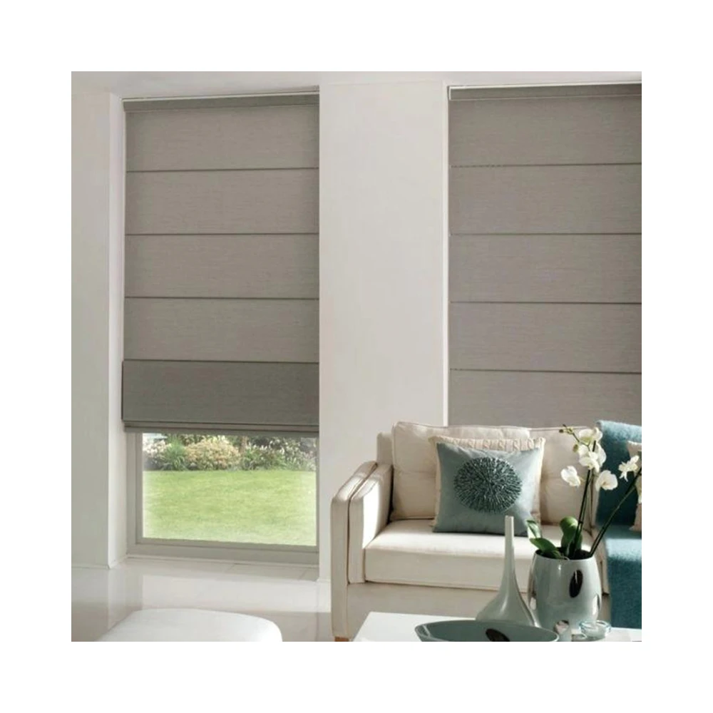 Persianas Romanas Simples Personalizadas para Escritório e Casa, Cortinas  Romanas Elétricas de Alumínio com Trilho Embutido para Janelas Francesas, image size:1000x1000