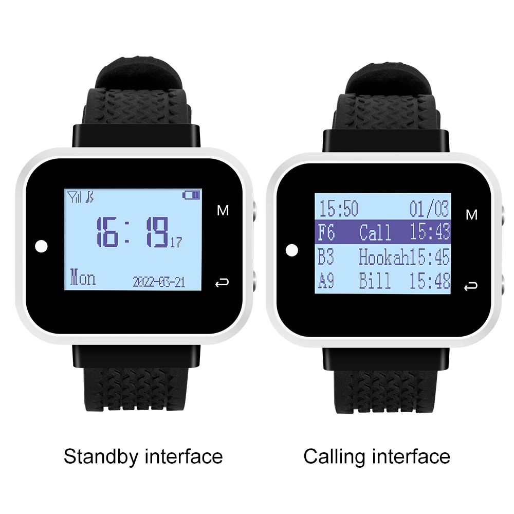 Wrist Watch Receiver Waiter Wireless Wrist Watch Pager Call System Restaurant Pager
