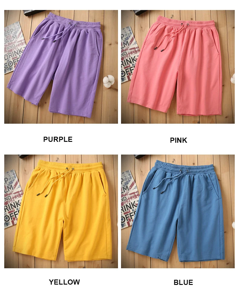 Cotton Men's Clothing Knitted Shorts Waist Sport Men's Shorts