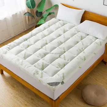 Bamboo Mattress Pad Cooling Mattress Protector Pillow Top Cover Pad Breathable