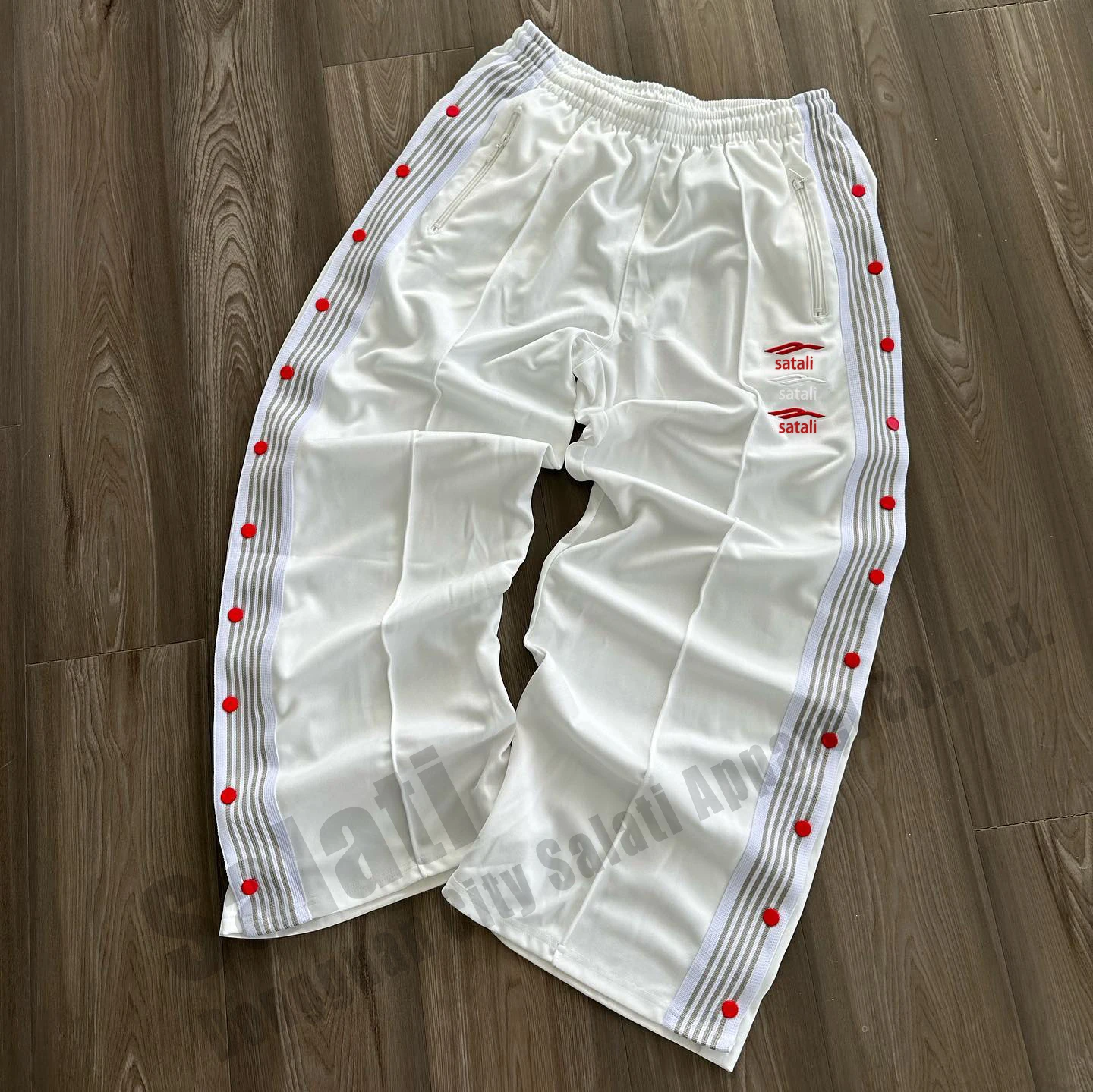 Custom Casual Track Jogger Men Pant Button Trousers Cotton Tearaway Baggy Loose Straight Leg Streetwear Flare Sweatpants Unisex gallery 9