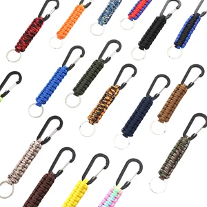 Manufacturer's Charm 4mm Paracord Keychain New Trend 550lb 350lb Carabiner for Camping & Hiking Wholesale Promotional Supplies