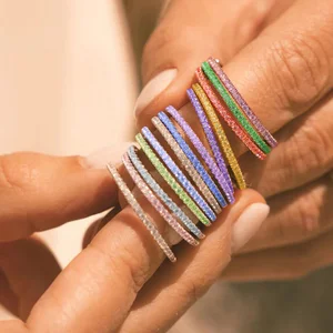 Custom Stainless Steel Ring Stack Birthstone Ring