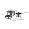 (24 cm poêle à frire, 26 cm casserole, 16 cm sauteuse) avec couvercle