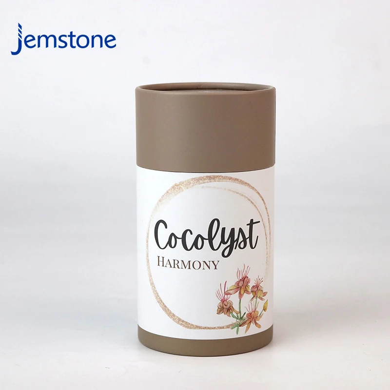 Biodegradable Kraft Ape Paper Tube Round Boxs Chocolate Bar Cylinder Packaging Food Cylind Round Box With Metal Lid