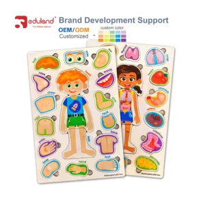 Montessori Educational Wooden Jigsaw Puzzle DIY Toy in Jigsaw Shape for Shapes Training