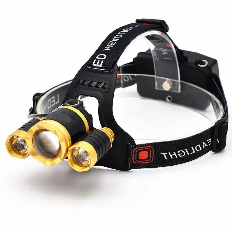 Brightest 6000 Lumen Headlight 18650 USB Rechargeable Waterproof led light headlamp flashlight