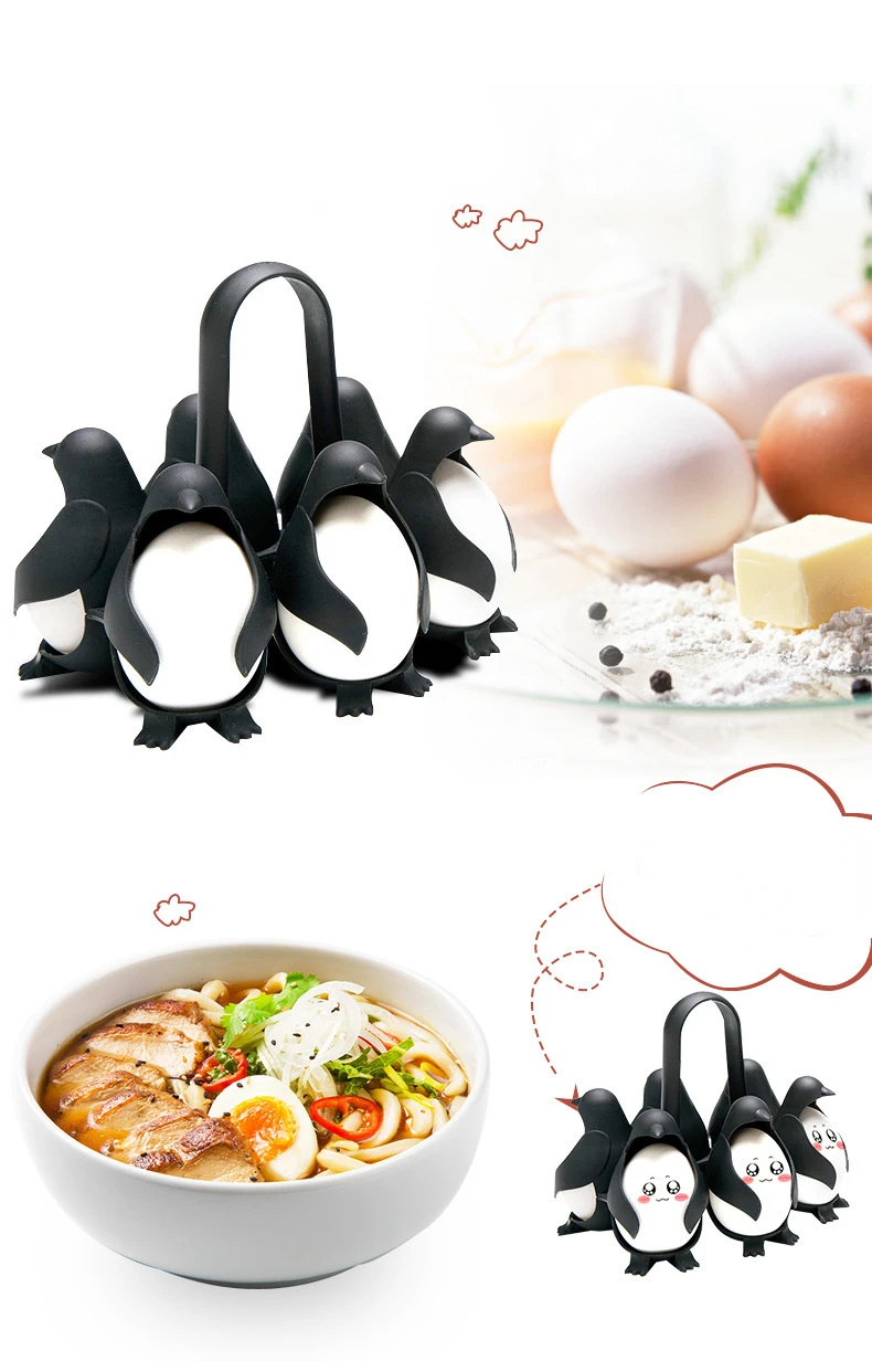 Shaped Kitchen Boilers Steamer Egg Three-In-One Racks Penguin Egg 6x For  Gadgets