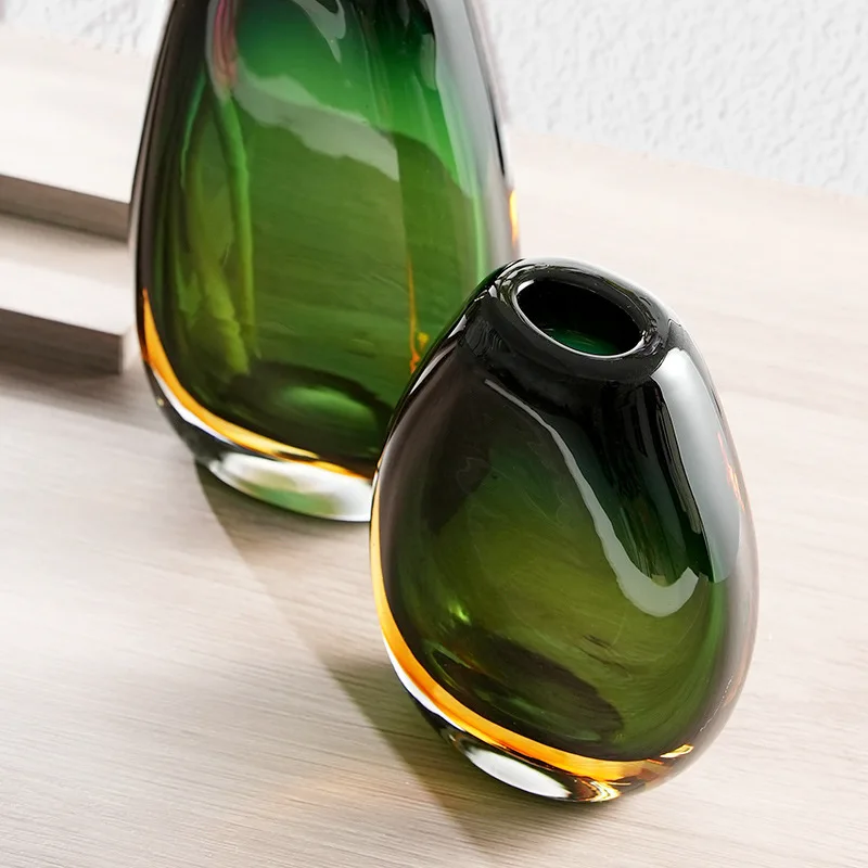 Modern Simple Light Luxury Glass Ornament Glass Vase Water Flower