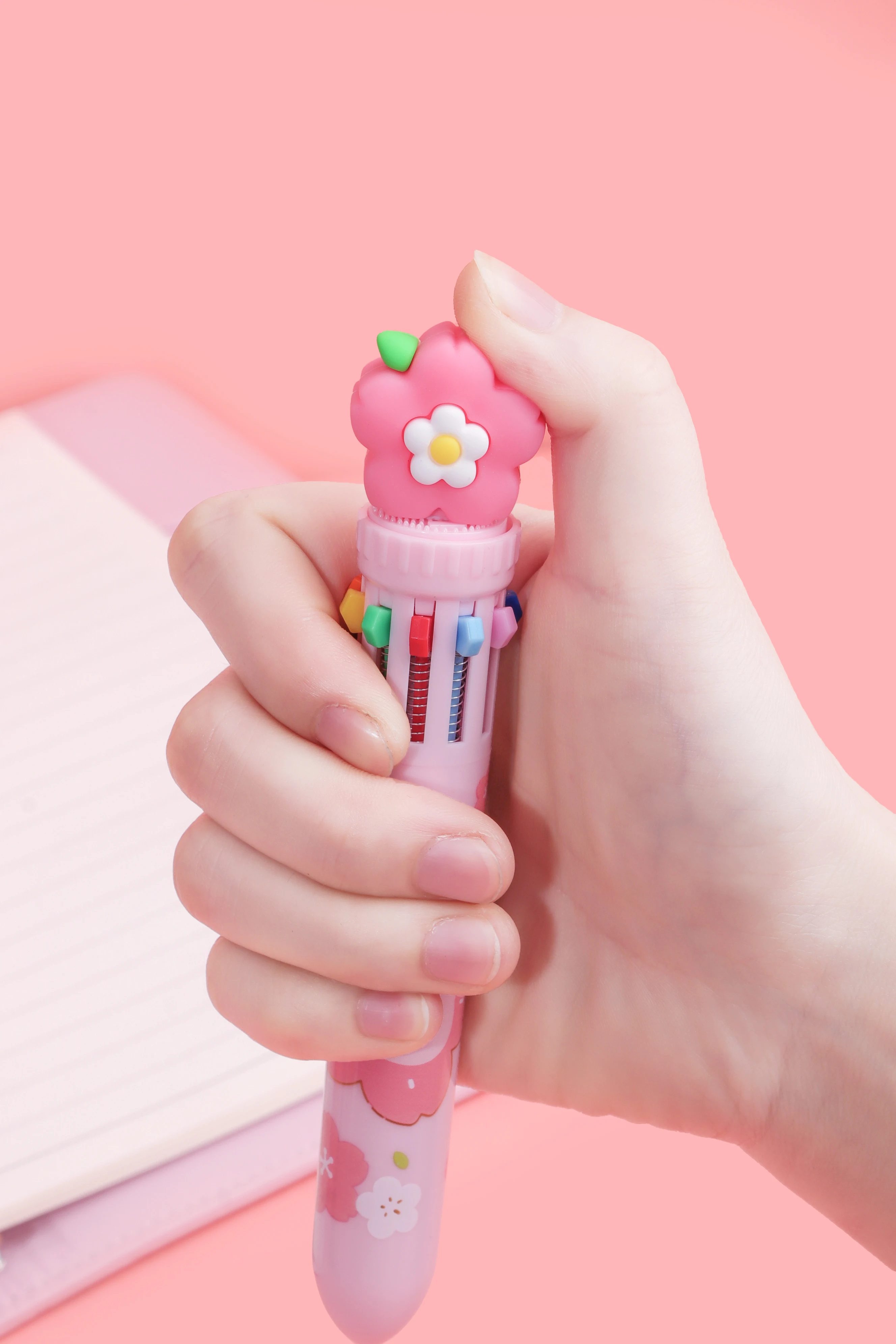 Kawaii Cute Sakura Cartoon Ballpoint Pens Colors School Office Supply