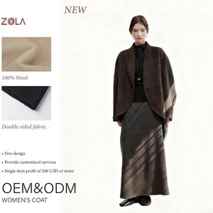 Customized Color Handmade Button Double-Sided Short Casual Woolen Open Front Eco-Friendly Winter Coat for Women