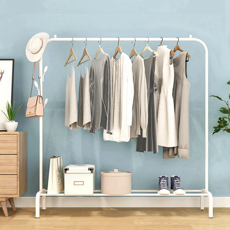 Portable Stainless Steel Hanging Rod Multi-Function Metal Cloth Rack Shoe Rack & Stand for Showroom Display