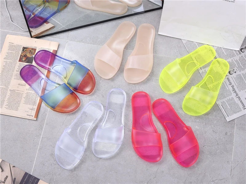 New Fashion Women Slippers Shoes Female Home Indoor Pvc Flat Jelly Sandals  For Women And Ladies - Buy Sandals For Women And Ladies,Jelly Sandals,House  Slippers Women Product on 