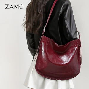 Factory Wholesale 2026 New High-end Half Moon Genuine Leather Hand Bags Fashion Vintage Armpit Crescent Shoulder Bags for Women