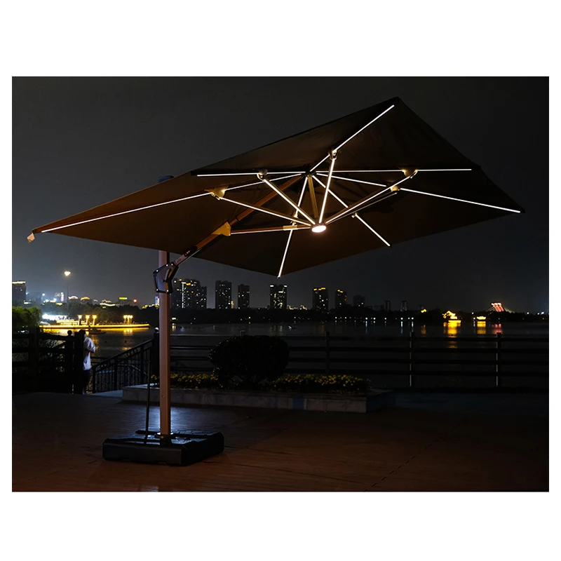 Garden Giant Cantilever Parasol Umbrella Electric Cantilever Square