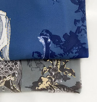designer DTY brushed horse paper foil print knit single jersey fabric