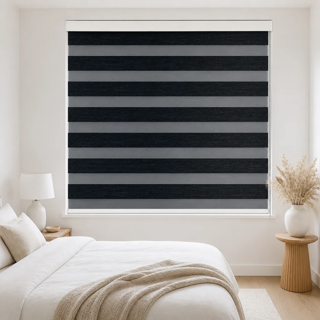 Zebra Shades Fabric Eco-Friendly UV Blocking Privacy Light Control Custom Size Bedroom Window Blinds Chain System