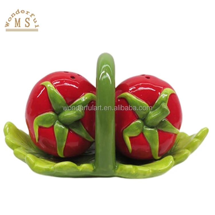Stoneware tomatoes dish Shape Holders 3d vegetable Style Kitchenware Ceramic canister dish Tableware jar