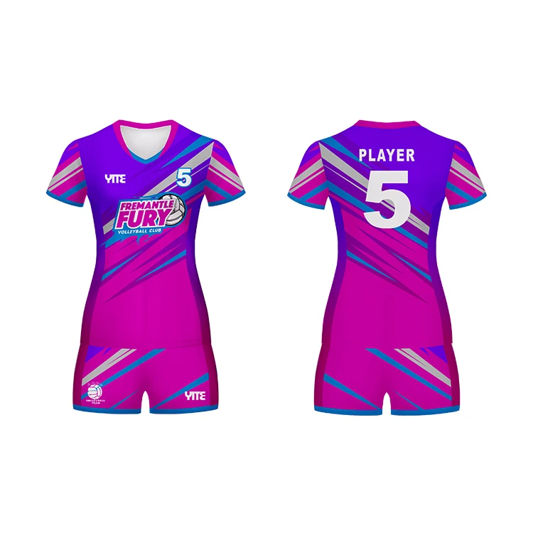 Customized Sublimation Womens Purple Pink Volleyball Uniforms Oem ...