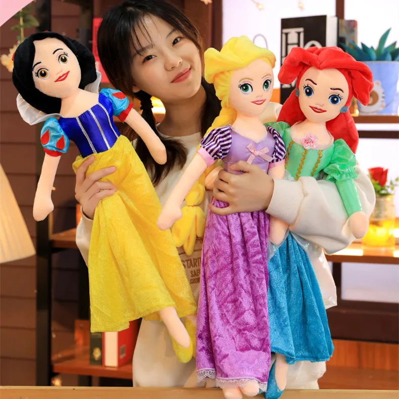 Disney Princess Plush Dolls Gift Set - Rapunzel, Aurora Sleeping Beauty,  Cinderella, Snow White, Belle Beauty and the Beast, Ariel - ToysPlus